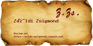 Zöldi Zsigmond névjegykártya